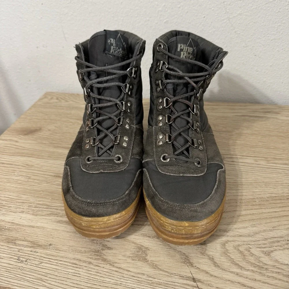 Pine Ridge‎ Gray Suede and Nylon High Top Gum Sole Sneakers Mens Size 10